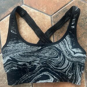 Athleta Black and Silver Sparkle Sports Bra Small NWOT